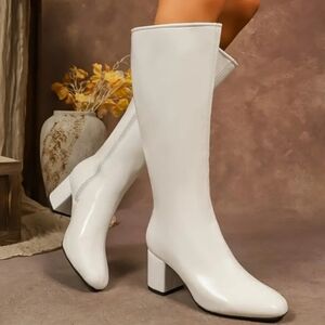 NEW! White Knee-High GO GO Boots sz6